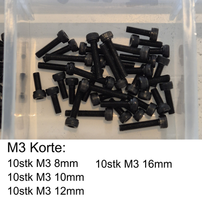 Maskinskruer M2-M6 Svarte