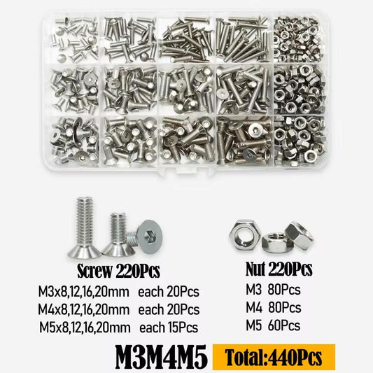 Maskinskrue Forsenket M2-M6